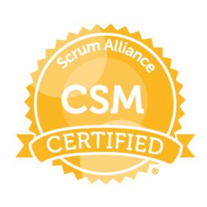 Certified Scrum Master (CSM) certification badge